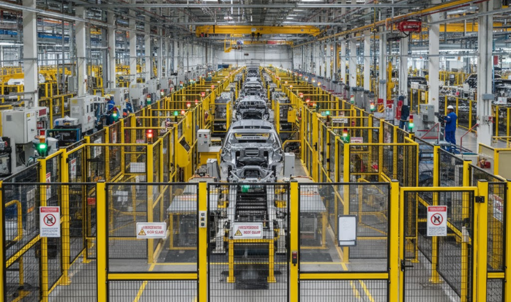 Safety fencing in a Pune automotive manufacturing plant